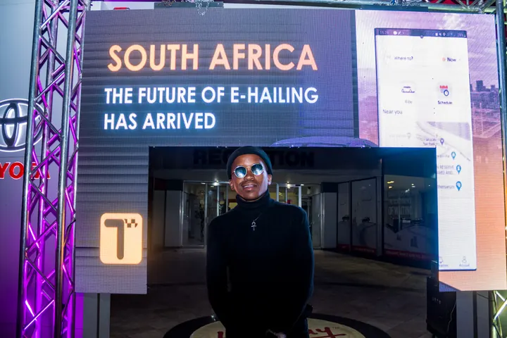 Launch screen reading South Africa – the future of e-hailing has arrived