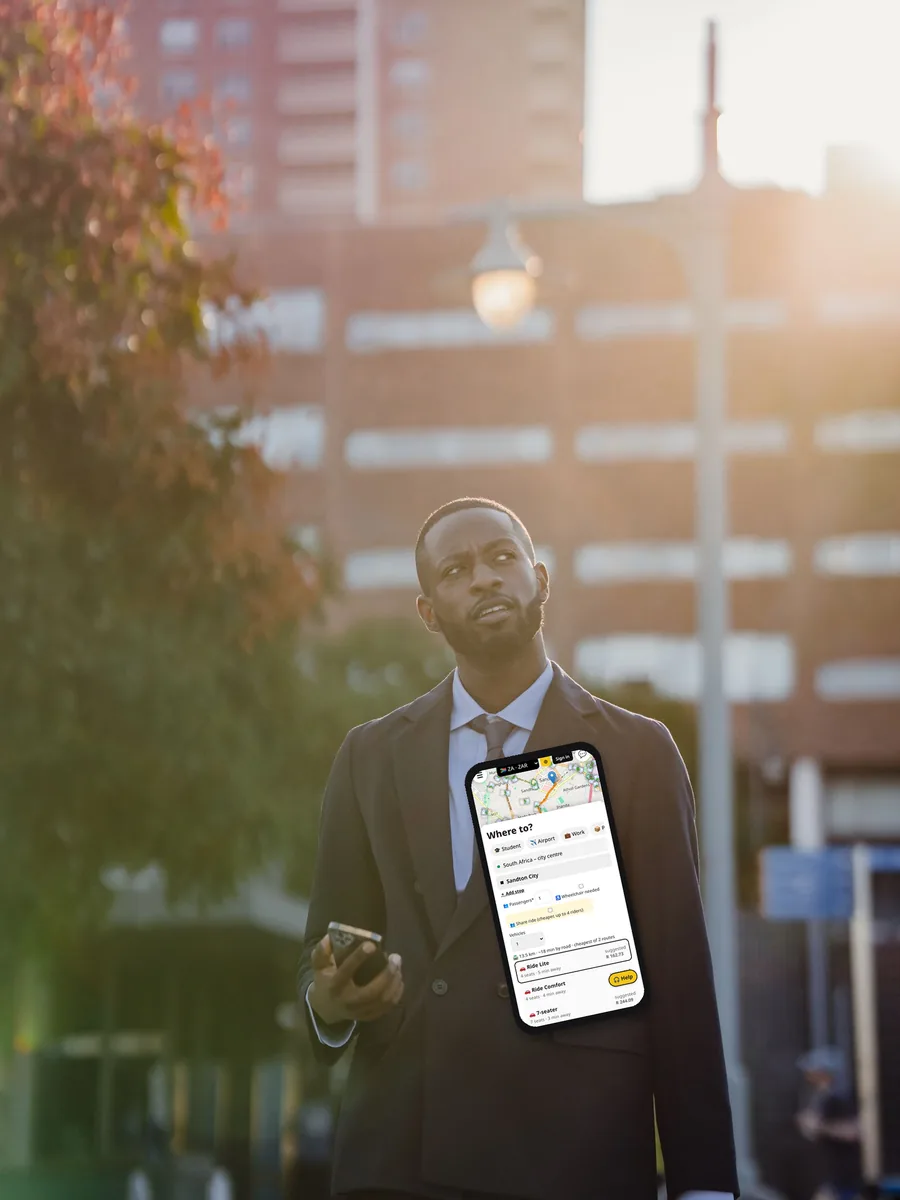 Professional booking a Teksi commute